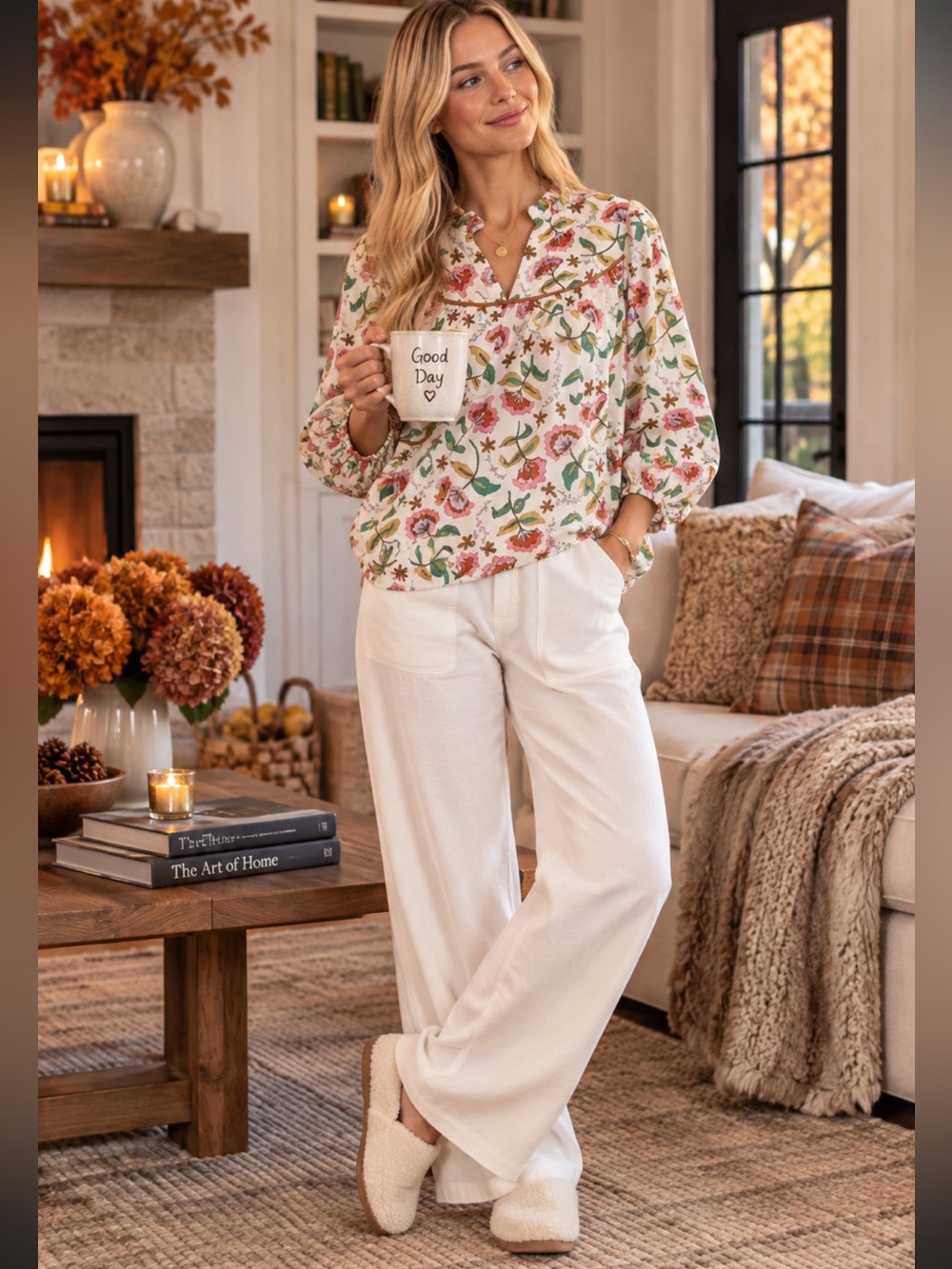 NWT CROSBY BY MOLLIE BURCH rosie top in woodcut floral print spring